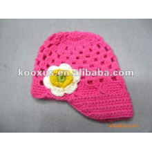 Baby-Säuglings-Kleinkind-Handhäkelarbeit-Mütze-Hut mit Gänseblümchen-Blumen-Klipp